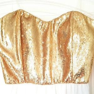 New Style Rock Short White and Gold Dress Size Med